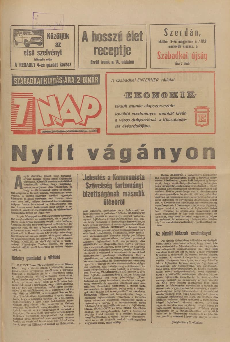 7 Nap, 29. évf. 1974. október 4. 40. sz. 1–28. oldal