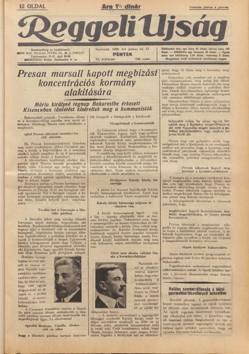 Reggeli Újság  136. sz.