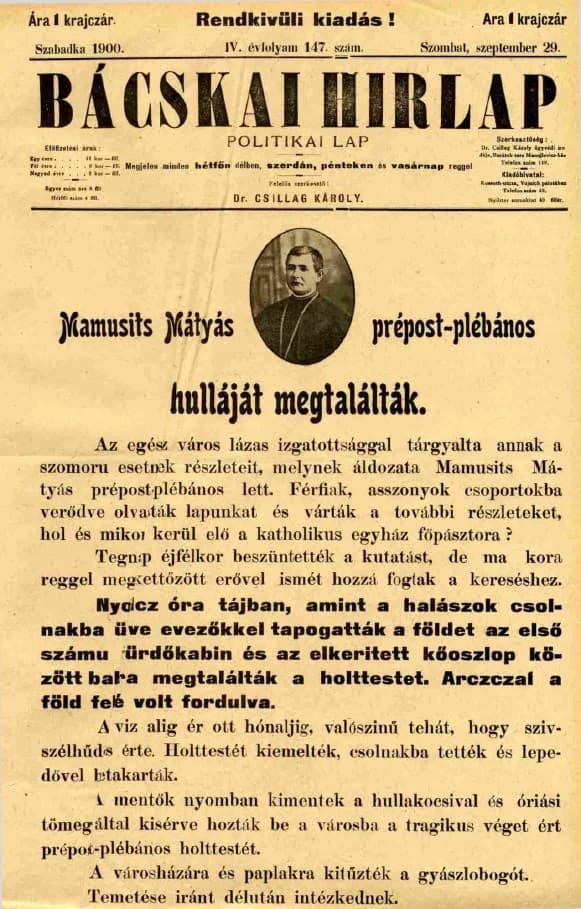 Bácskai Hirlap, 4. évf. 1900. szeptember 29. 147. sz.