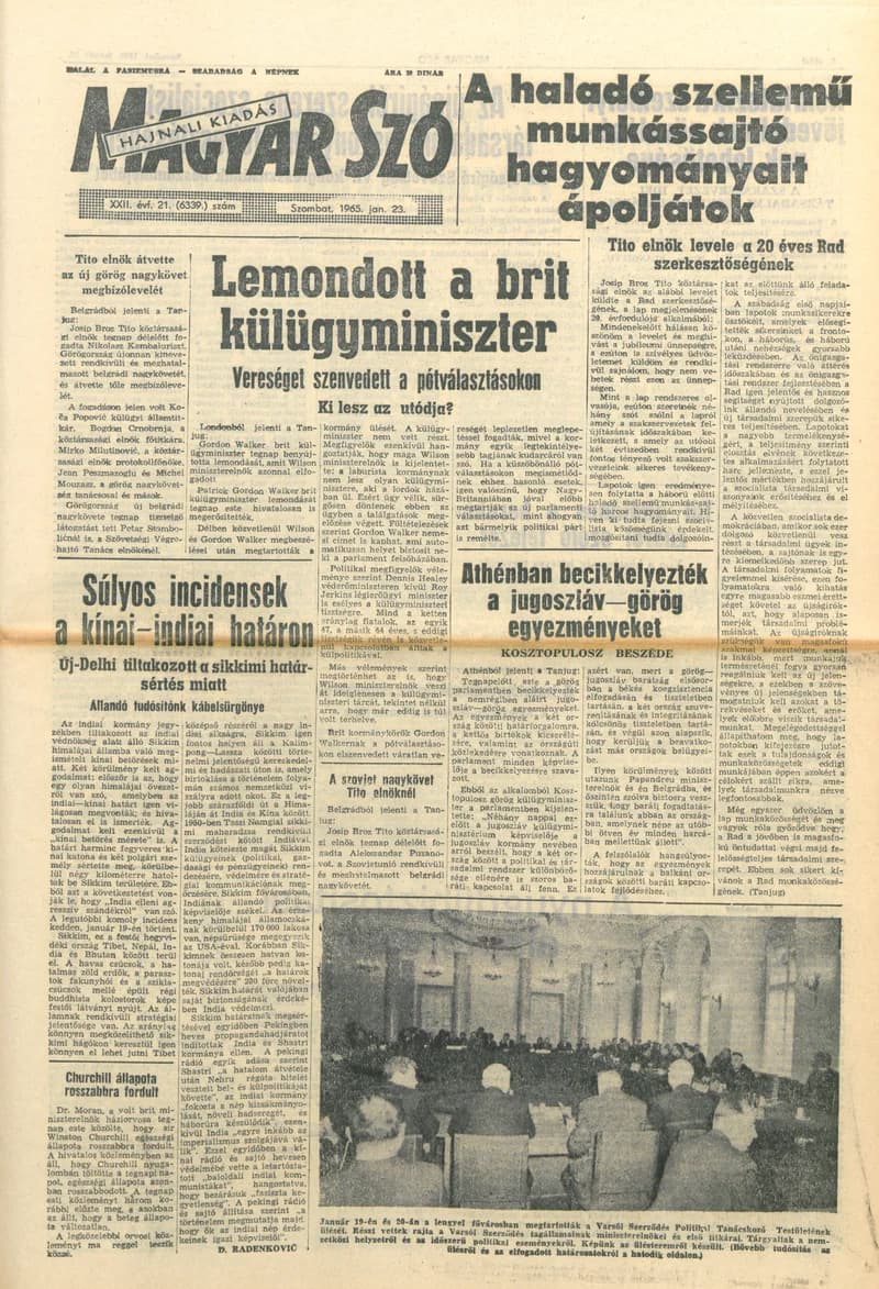 Magyar Szó, 22. évf. 1965. január 23. 21. sz. 1–12. oldal