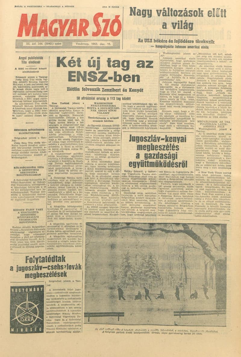 Magyar Szó, 20. évf. 1963. december 15. 344. sz. 1–24. oldal