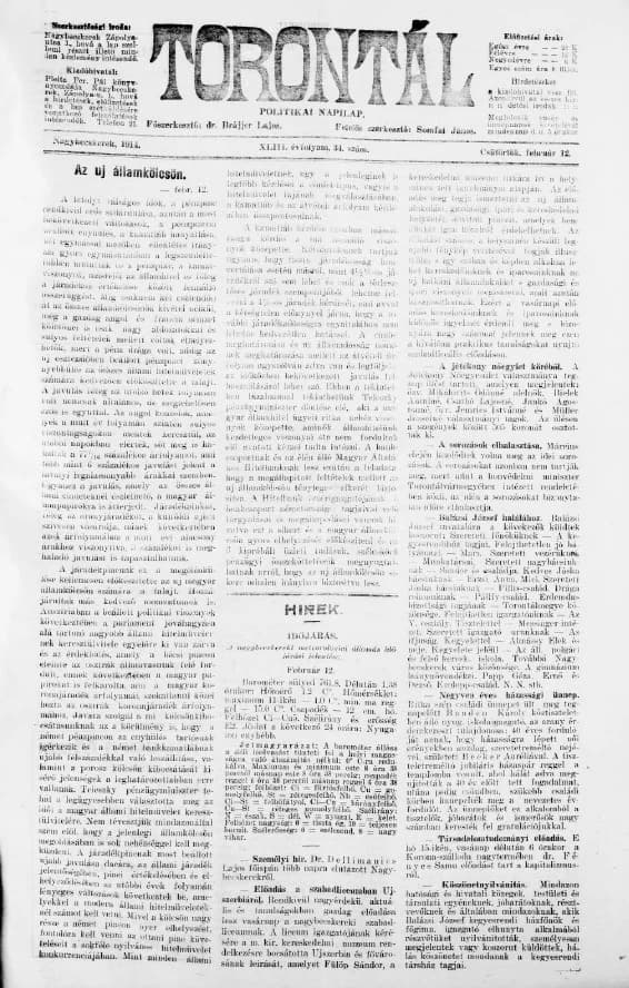 Torontál, 43. évf. 1914. február 12. 34. sz.