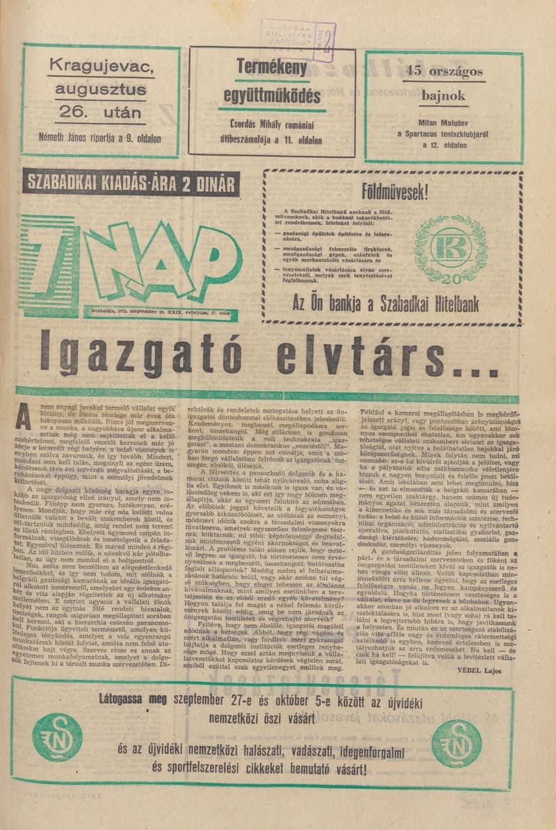 7 Nap, 30. évf. 1975. szeptember 19. 37. sz. 1–28. oldal