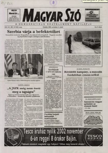 Magyar Szó, 59. évf. 2002. november 5. 262. sz. 1–16. oldal