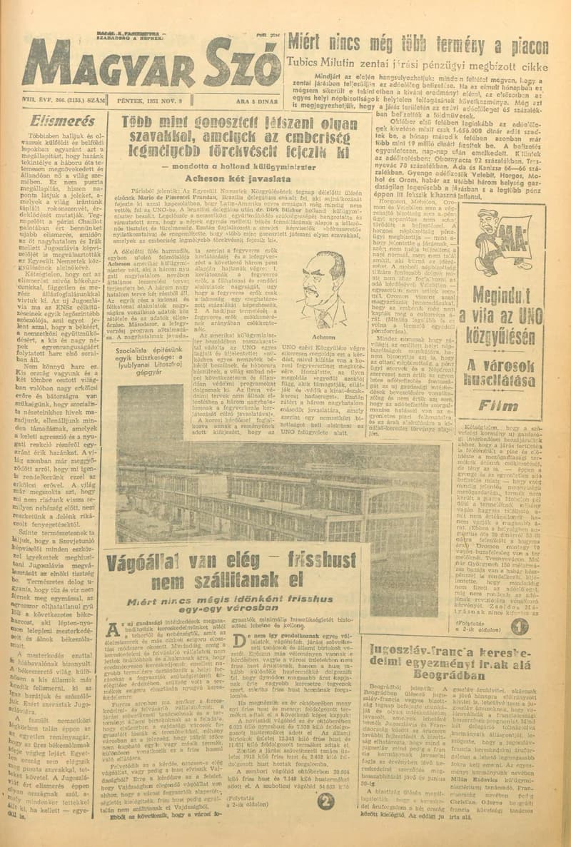Magyar Szó, 8. évf. 1951. november 9. 266. sz. 1–4. oldal