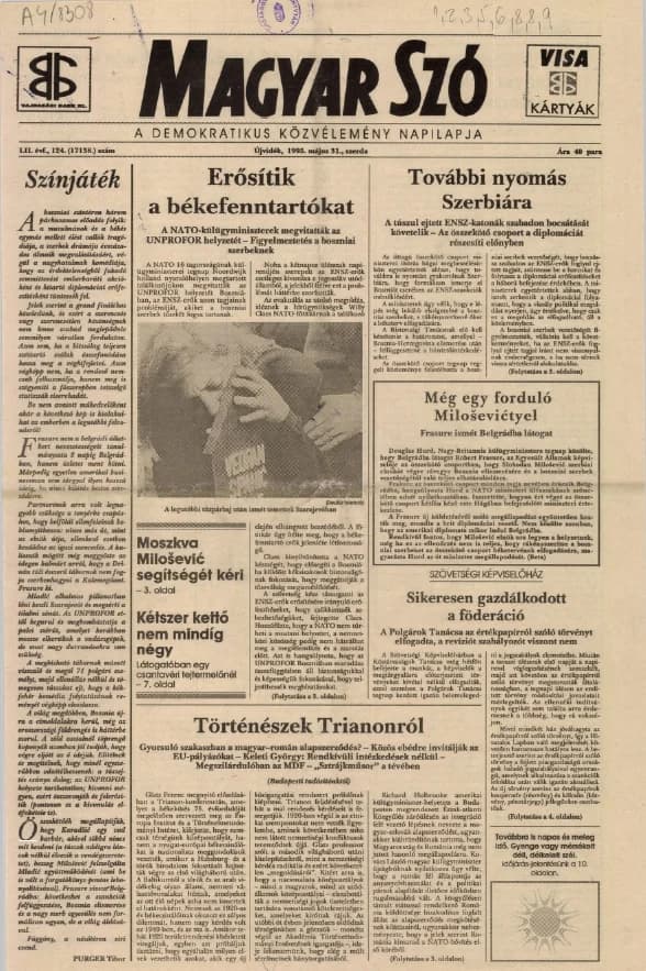 Magyar Szó, 52. évf. 1995. május 31. 124. sz. 1–16. oldal