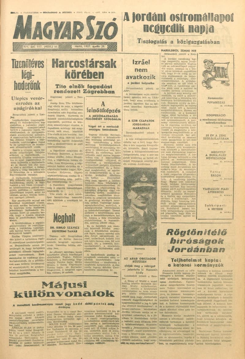 Magyar Szó, 14. évf. 1957. április 29. 117. sz. 1–8. oldal