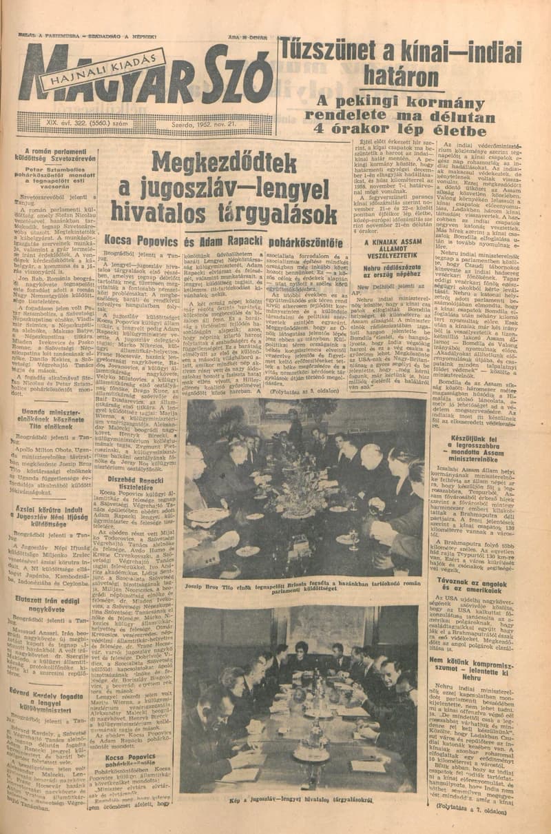 Magyar Szó, 19. évf. 1962. november 21. 322. sz. 1–14. oldal