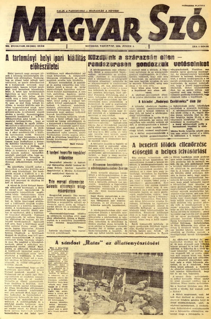 Magyar Szó, 7. évf. 1950. június 4. 132. sz. 1–4. oldal