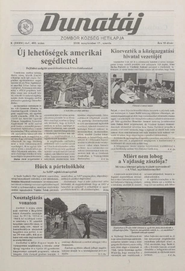 Dunatáj, 10. évf. 2008. szeptember 17. 493. sz.