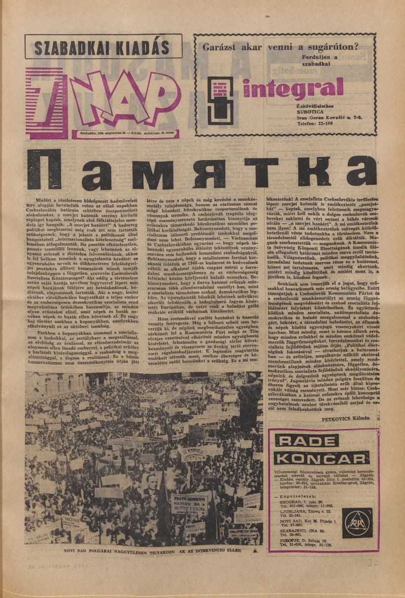 7 Nap, 23. évf. 1968. augusztus 30. 36. sz. 1–16. oldal