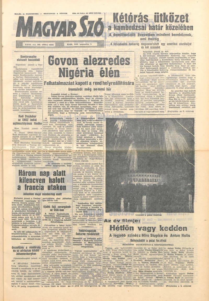 Magyar Szó, 23. évf. 1966. augusztus 2. 209. sz.