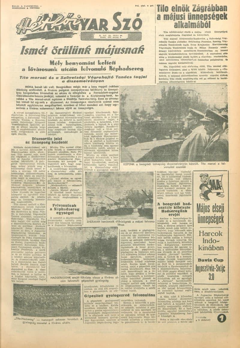 Magyar Szó, 10. évf. 1953. május 4. 121. sz. 1–8. oldal