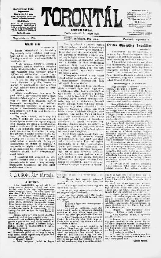 Torontál, 35. évf. 1906. augusztus 16. 186. sz.