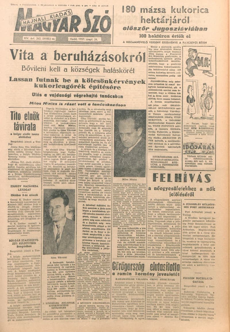 Magyar Szó, 14. évf. 1957. szeptember 24. 262. sz. 1–14. oldal