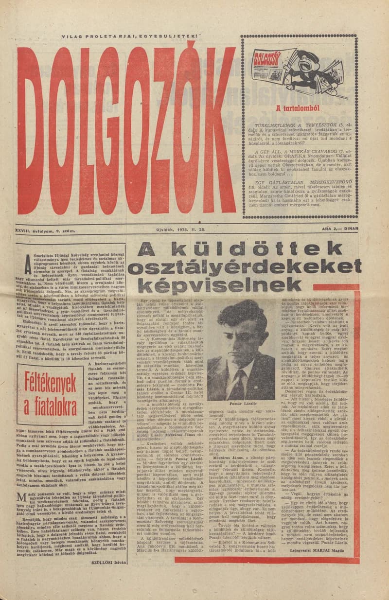 Dolgozók, 29. évf. 1975. február 28. 9. sz.