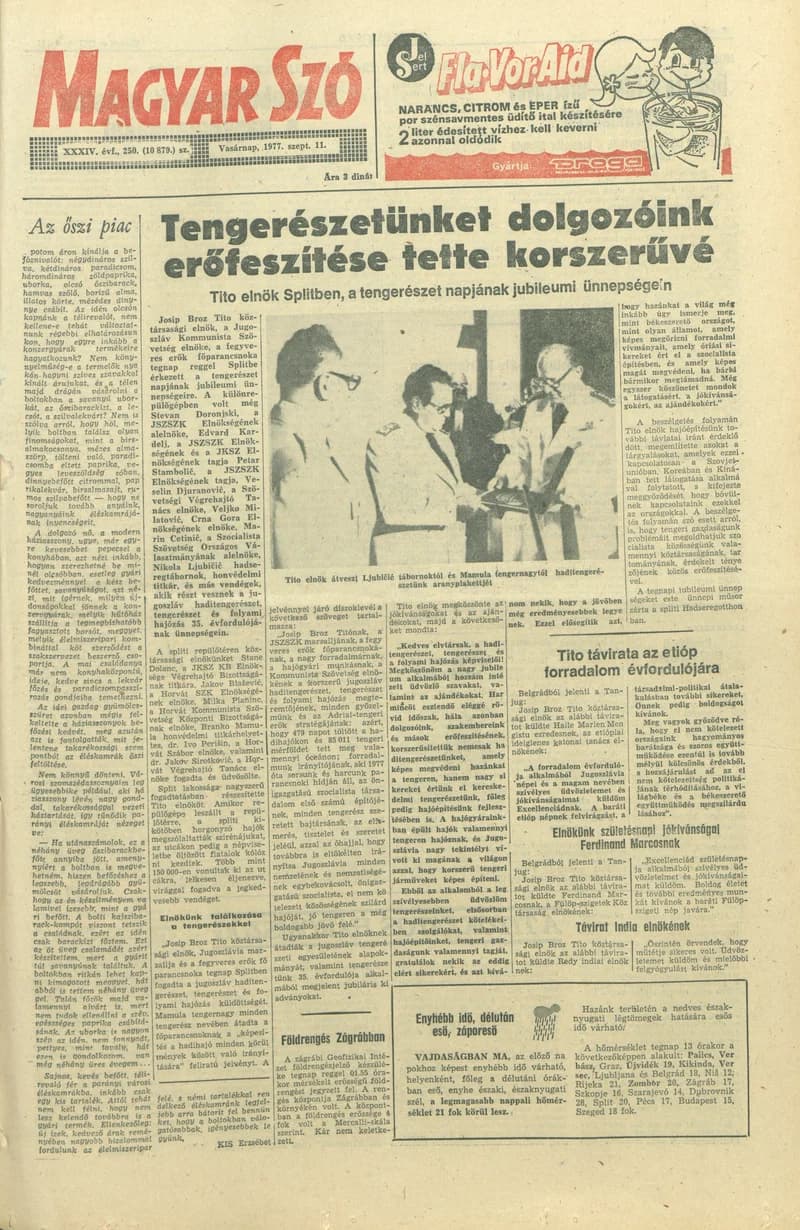 Magyar Szó, 34. évf. 1977. szeptember 11. 250. sz.