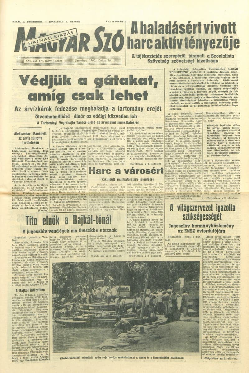 Magyar Szó, 22. évf. 1965. június 26. 173. sz. 1–12. oldal