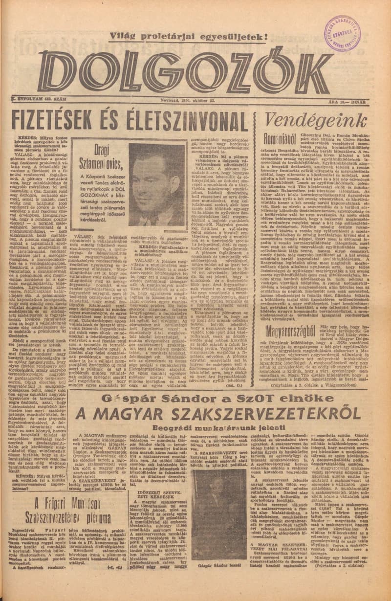 Dolgozók, 10. évf. 1956. október 23. 44. sz.