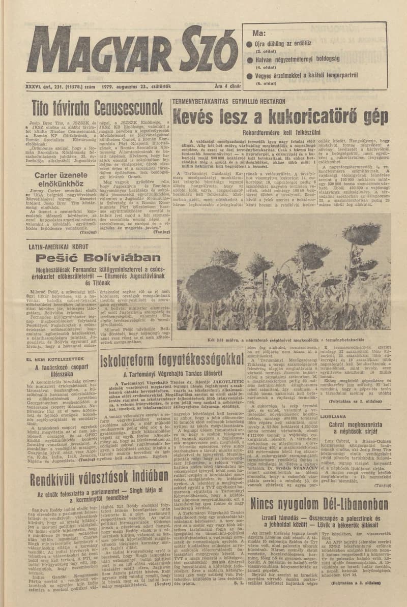 Magyar Szó, 36. évf. 1979. augusztus 23. 231. sz. 1–16. oldal