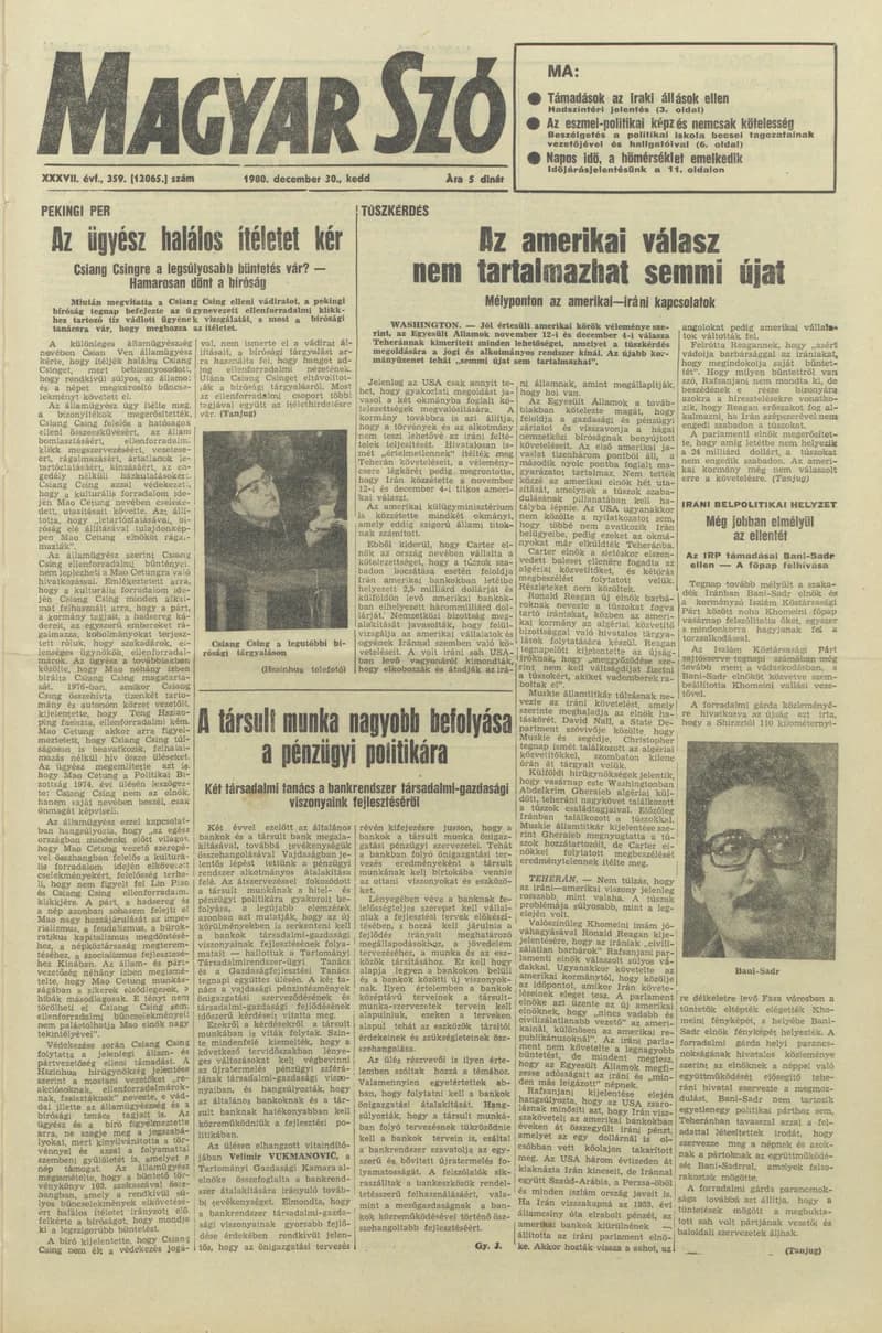 Magyar Szó, 37. évf. 1980. december 30. 359. sz. 1–20. oldal