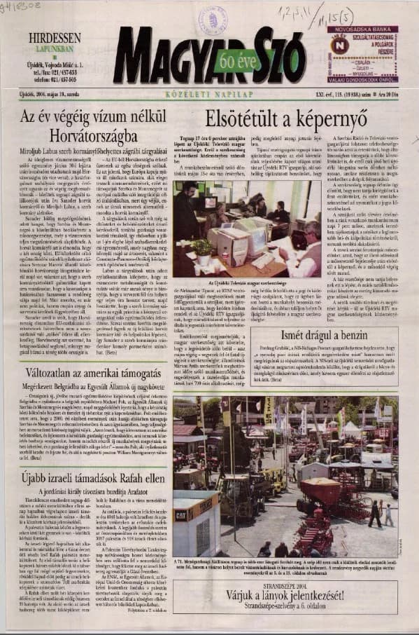 Magyar Szó, 61. évf. 2004. május 19. 115. sz. 1–20. oldal