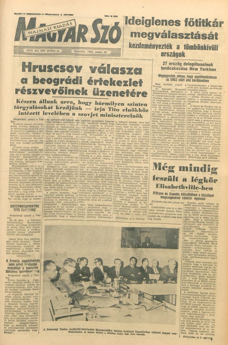 Magyar Szó, 18. évf. 1961. szeptember 23. 229. sz. 1–12. oldal