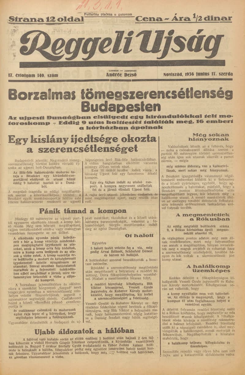 Reggeli Újság, 17. évf. 1936. június 17. 140. sz.