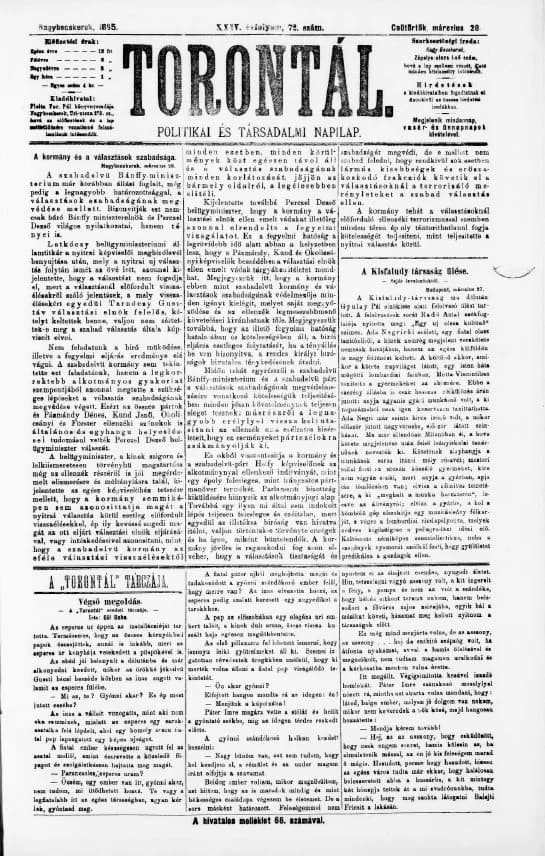Torontál, 24. évf. 1895. március 28. 72. sz.