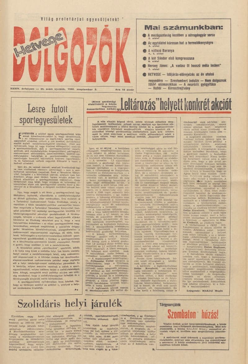 Dolgozók, 36. évf. 1982. szeptember 2. 35. sz.