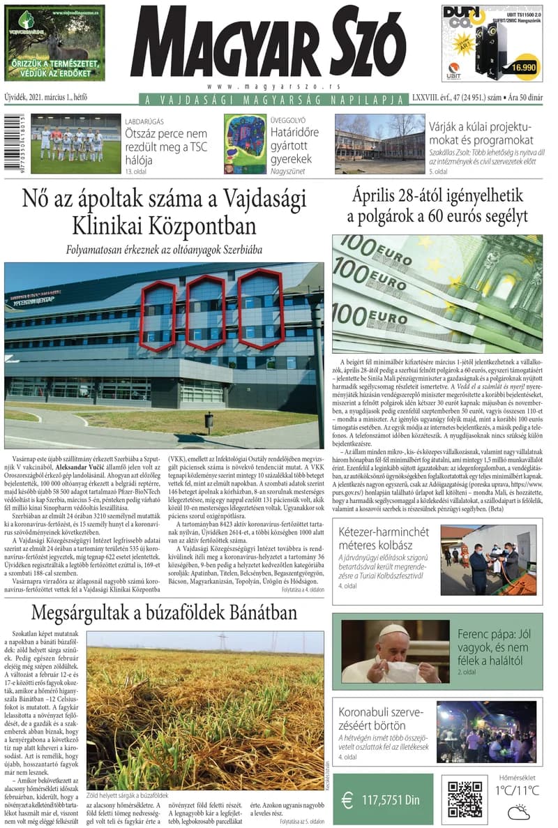 Magyar Szó, 78. évf. 2021. március 1. 47. sz. 1–16. oldal