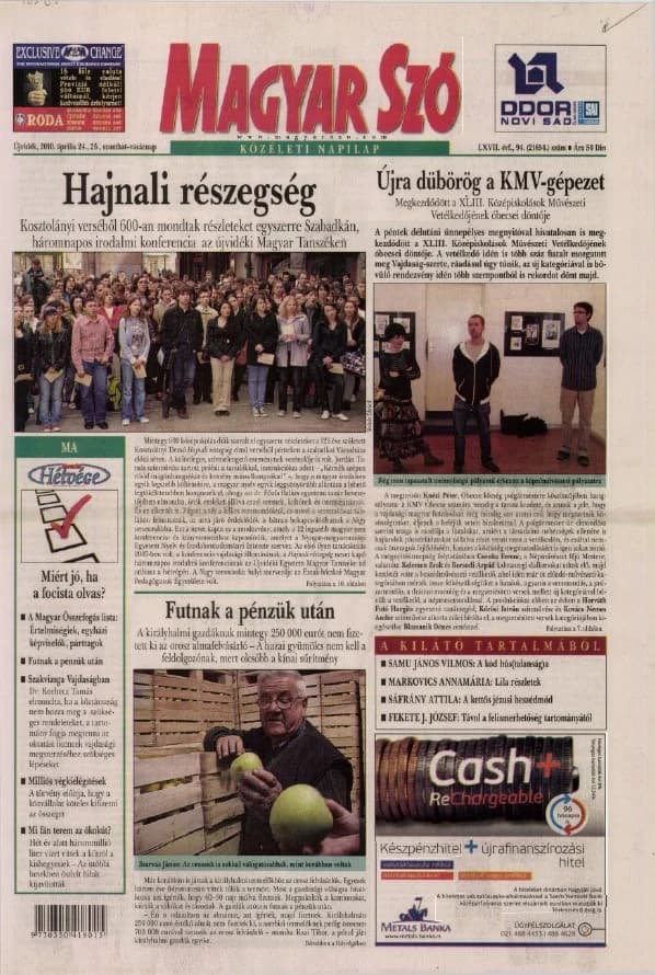 Magyar Szó, 67. évf. 2010. április 24. – 25. 94. sz. 1–48. oldal