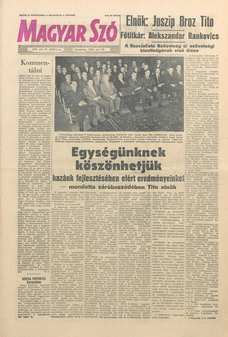 Magyar Szó 1960. április 24. 97. sz. 1–30. oldal