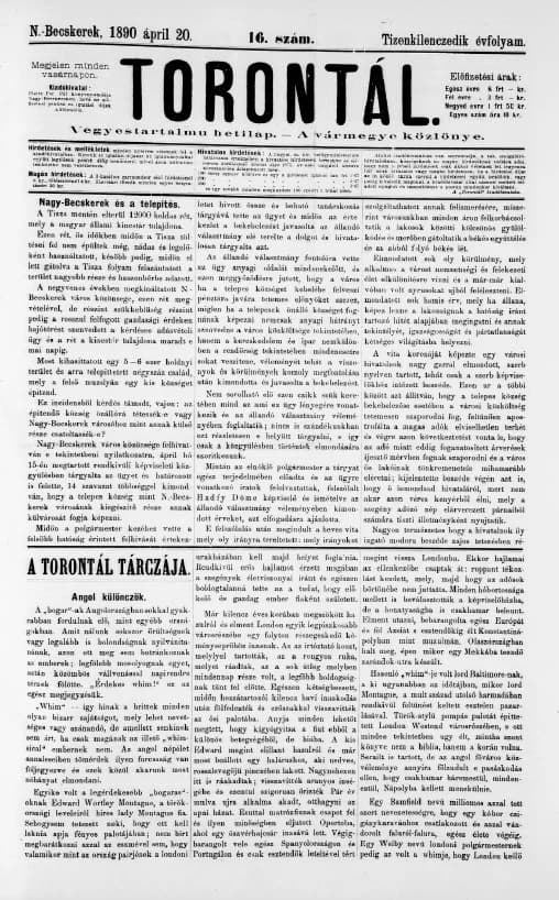 Torontál, 19. évf. 1890. április 20. 16. sz.