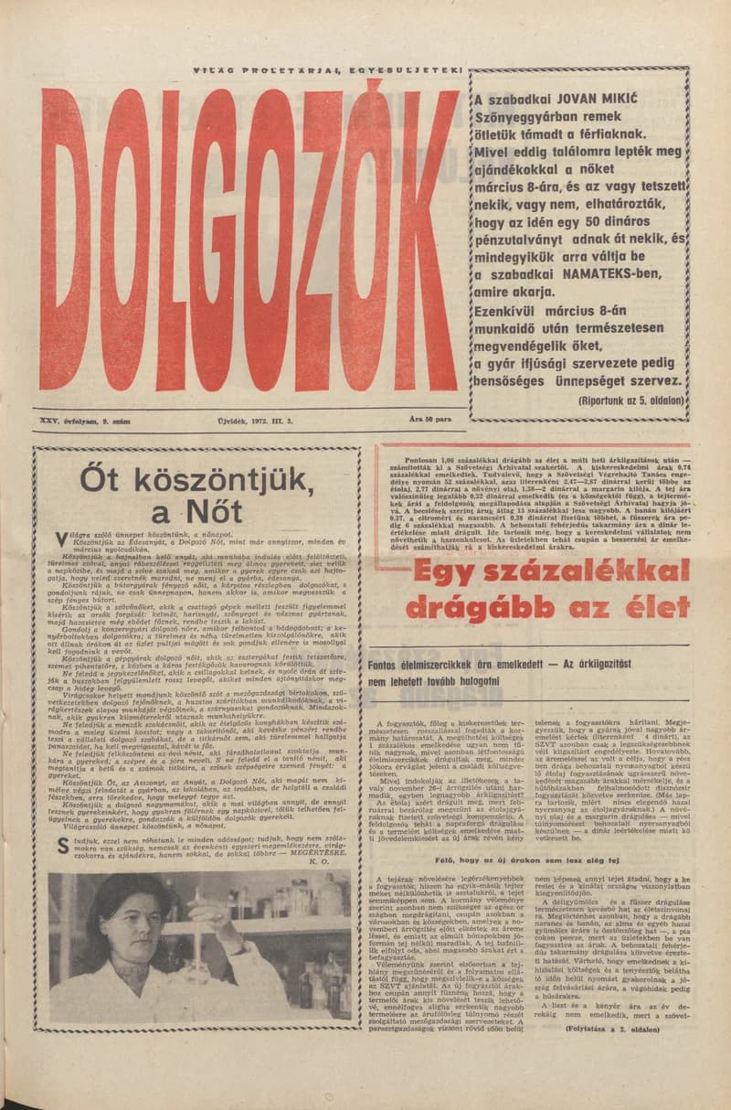 Dolgozók, 26. évf. 1972. március 3. 9. sz.