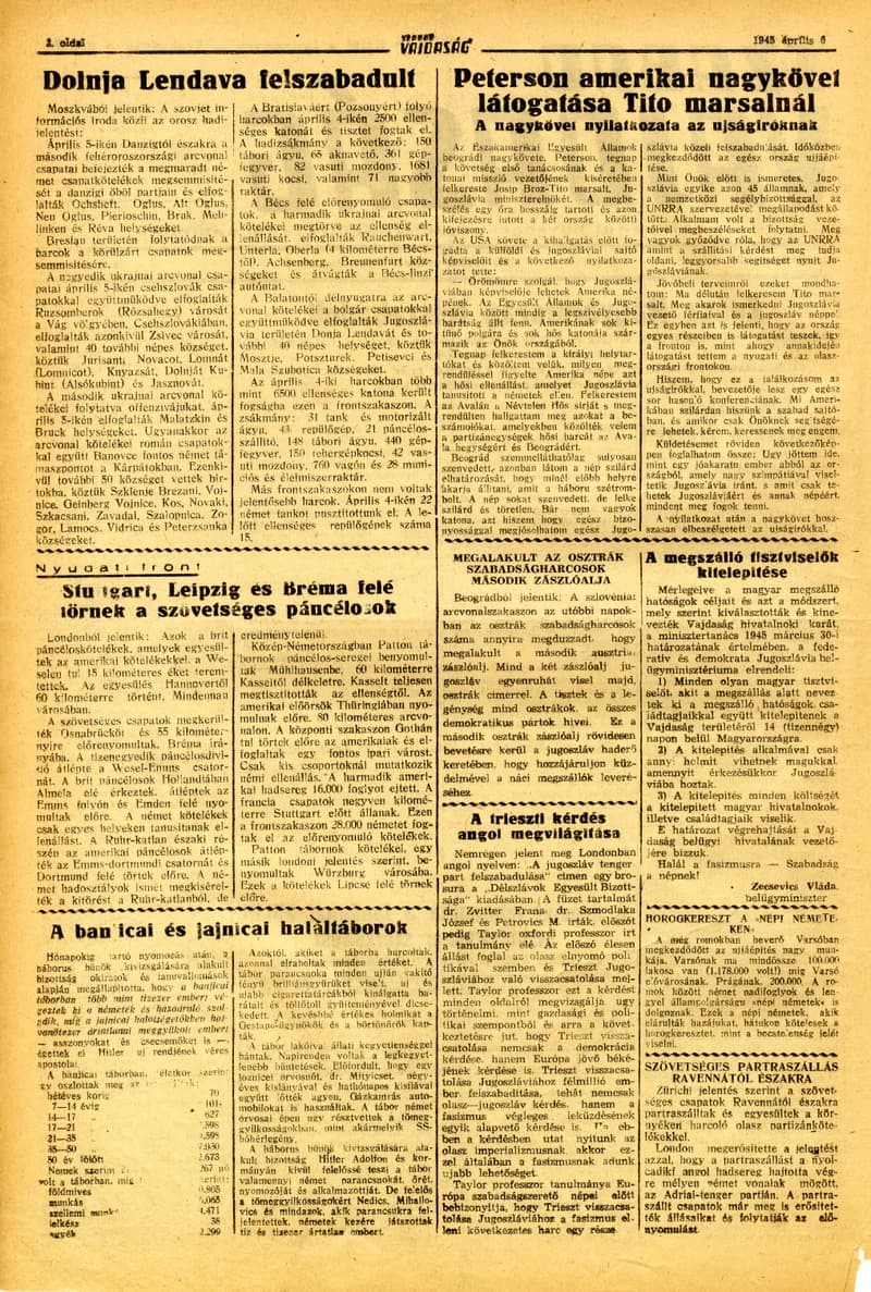 Szabad Vajdaság, 2. évf. 1945. április 6. 77. sz.