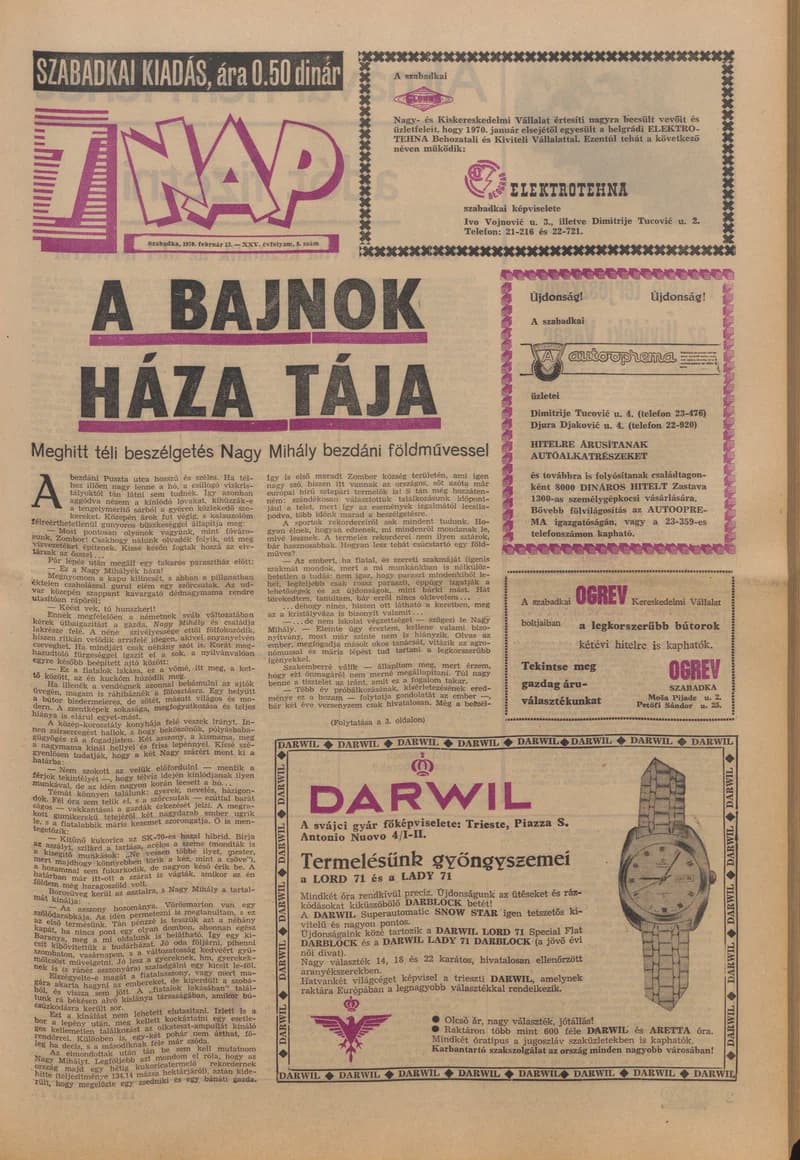 7 Nap, 25. évf. 1970. február 13. 8. sz. 1–16. oldal