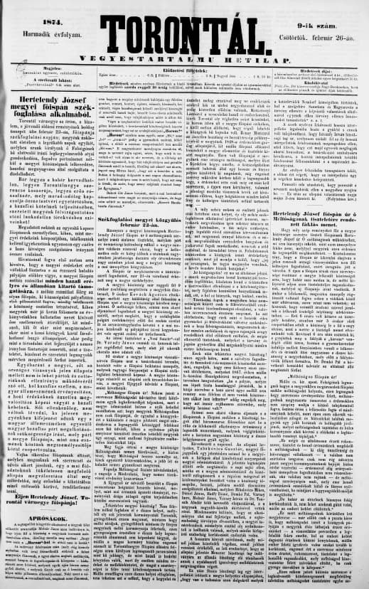 Torontál, 3. évf. 1874. február 26. 9. sz.