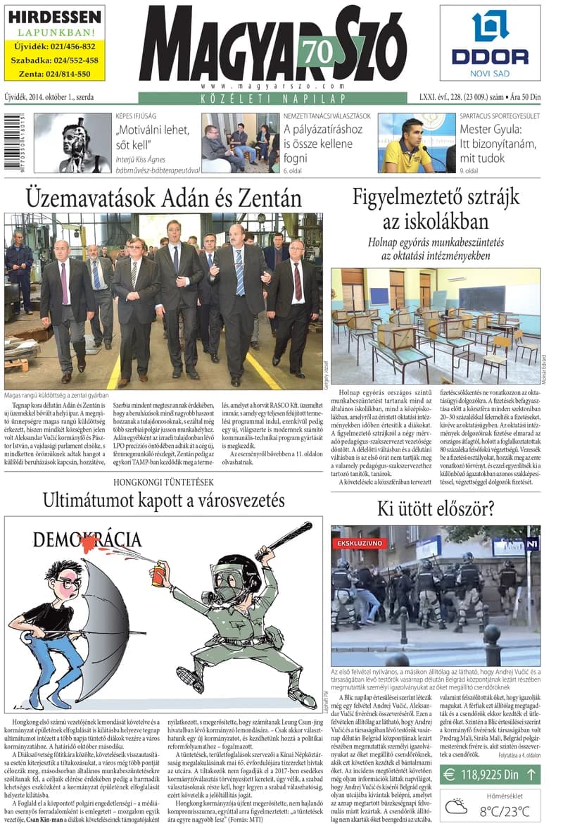 Magyar Szó, 71. évf. 2014. október 1. 228. sz. 1–16. oldal