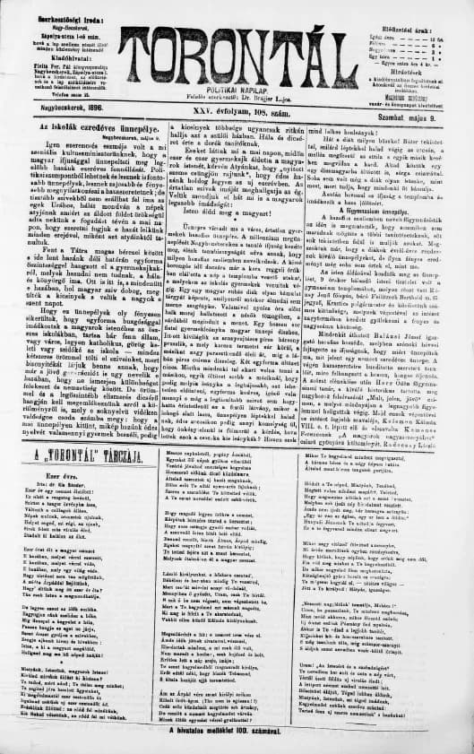 Torontál, 25. évf. 1896. május 9. 108. sz.