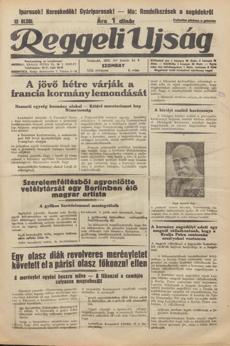Reggeli Újság, 13. évf. 1932. január 9. 6. sz.