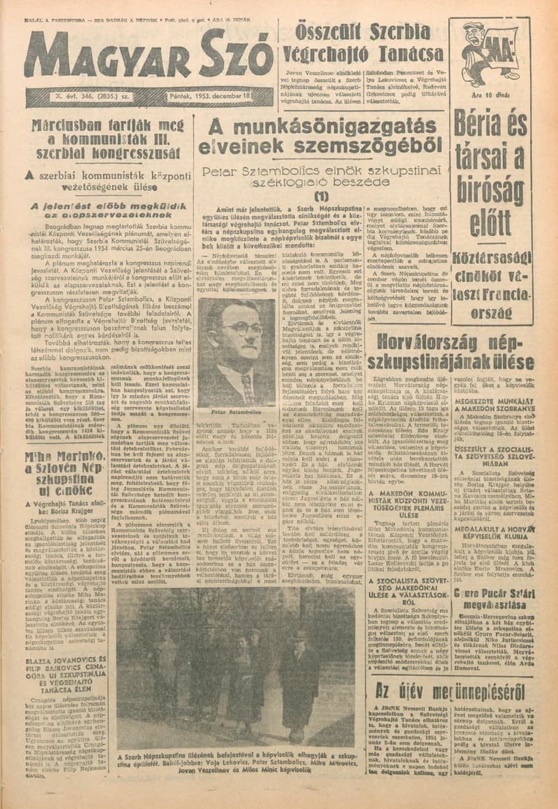 Magyar Szó, 10. évf. 1953. december 18. 346. sz. 1–12. oldal