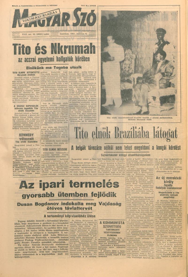 Magyar Szó, 18. évf. 1961. március 4. 52. sz. 1–12. oldal