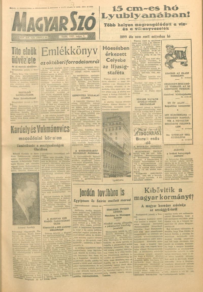 Magyar Szó, 14. évf. 1957. május 7. 123. sz. 1–8. oldal
