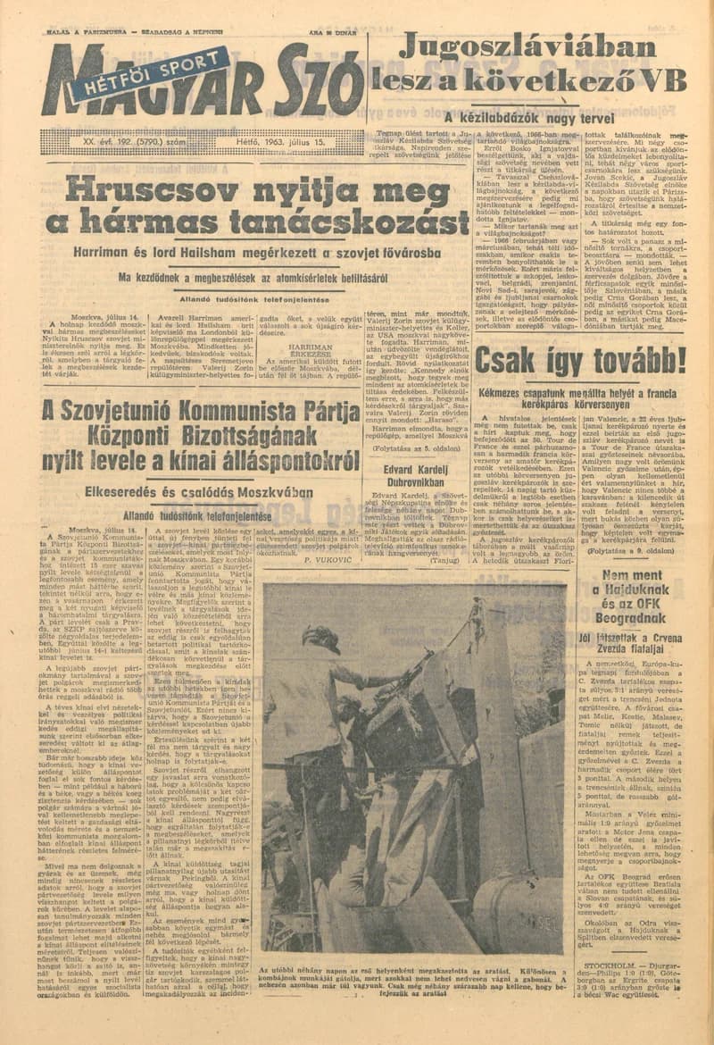 Magyar Szó, 20. évf. 1963. július 15. 192. sz. 1–14. oldal