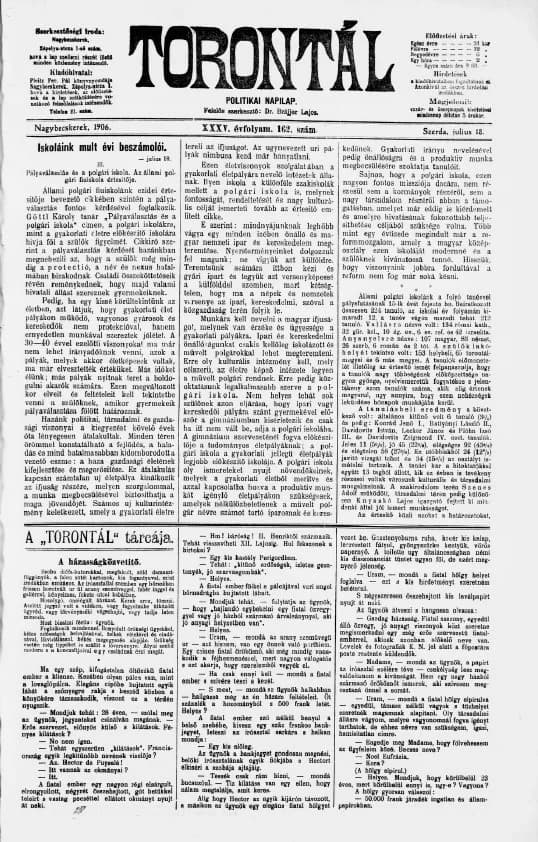 Torontál, 35. évf. 1906. július 18. 162. sz.