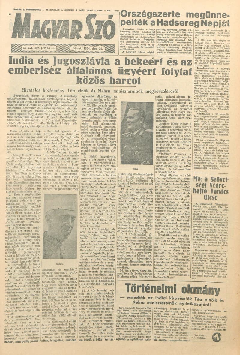 Magyar Szó, 11. évf. 1954. december 24. 349. sz. 1–8. oldal
