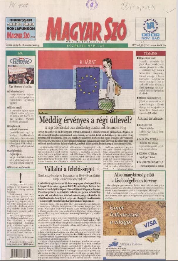 Magyar Szó, 66. évf. 2009. április 18. – 19. 89. sz. 1–24. oldal