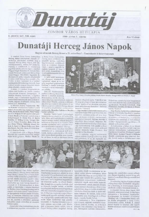 Dunatáj, 11. évf. 2009. június 3. 530. sz.