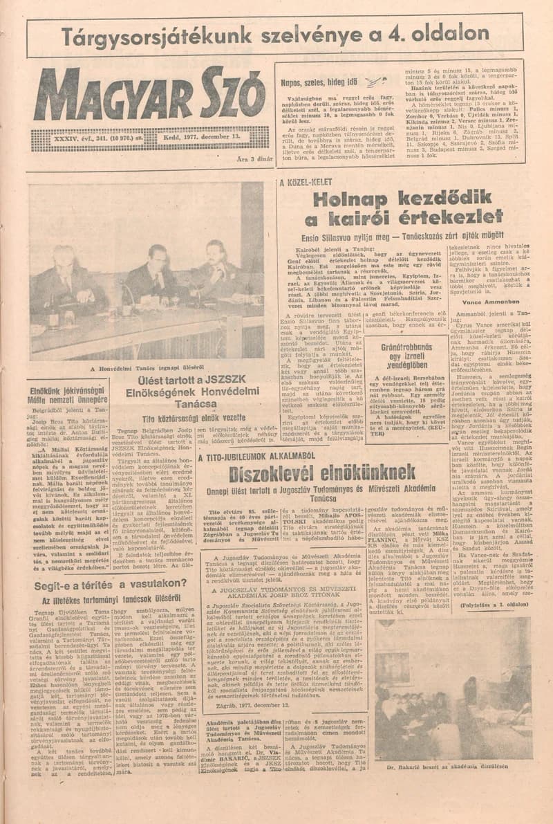 Magyar Szó, 34. évf. 1977. december 13. 341. sz.
